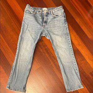 Zara Women's Straight Jeans in Light Blue